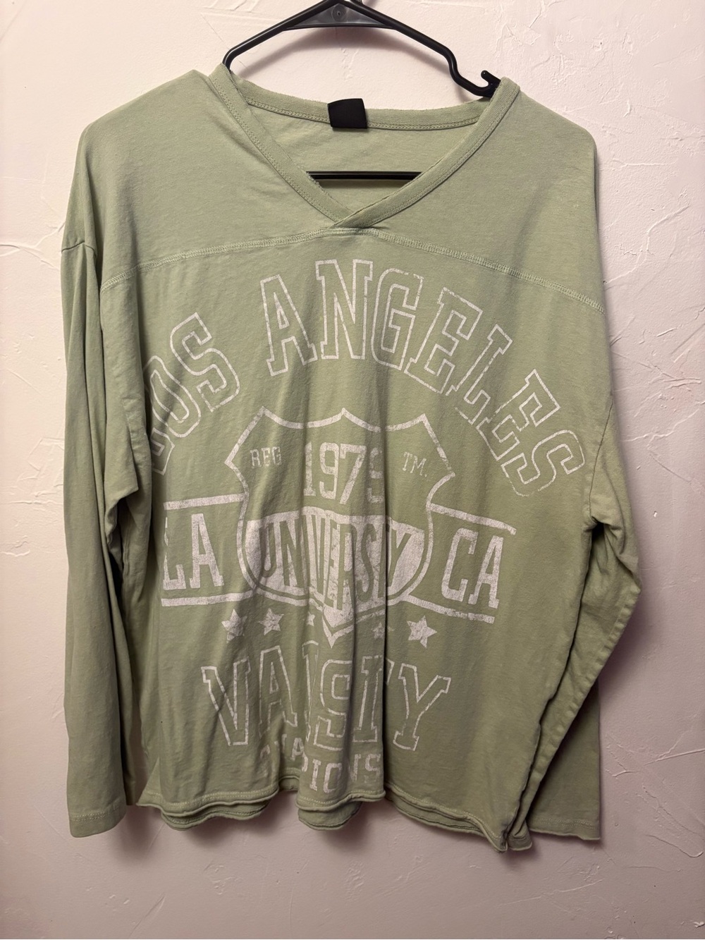 Urban Outfitters Sage Green Graphic Long Sleeve Tee